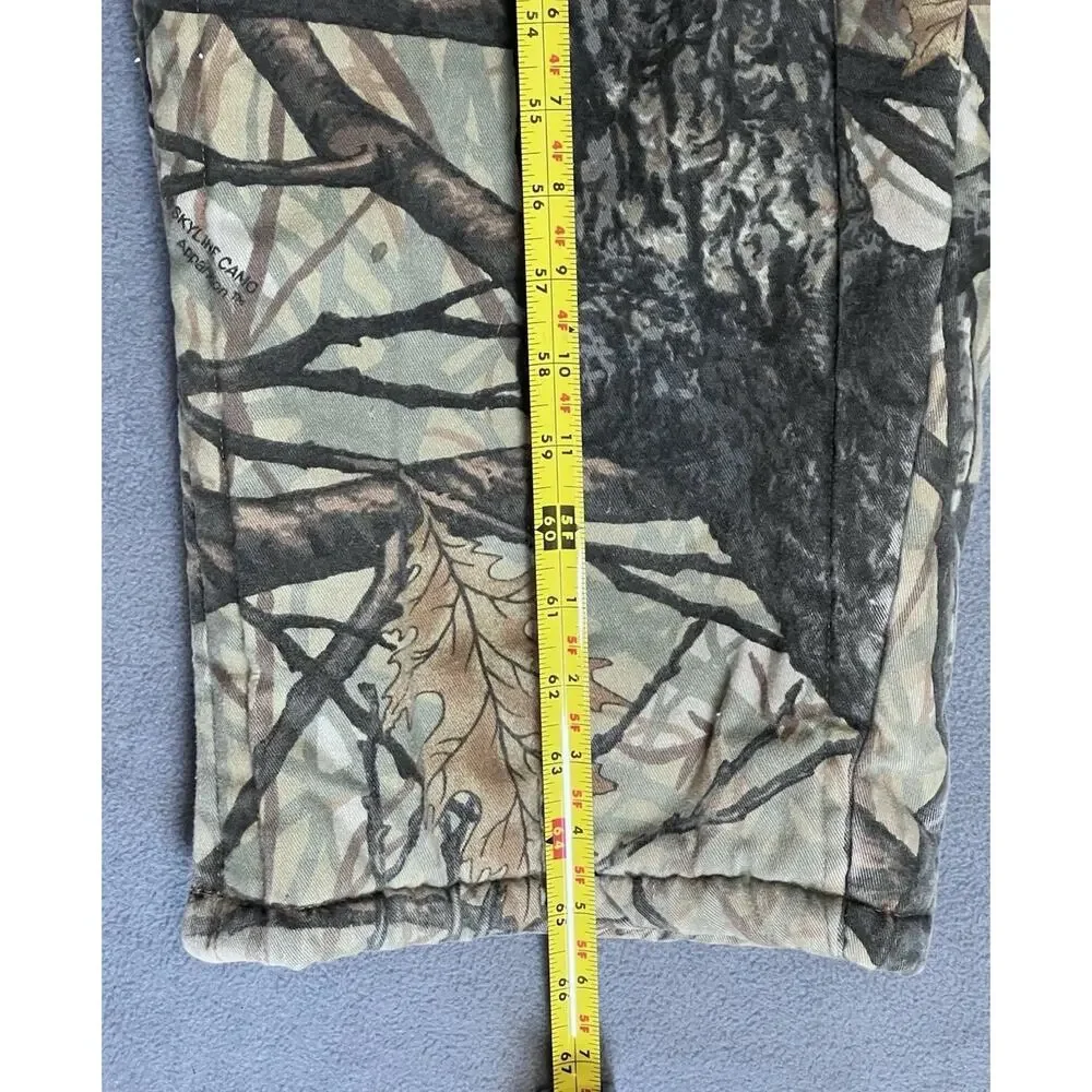VTG Ideal Skyline Camo Apparition Bib Overalls Men XL Fleece Lined Hunting USA - Picture 12 of 14